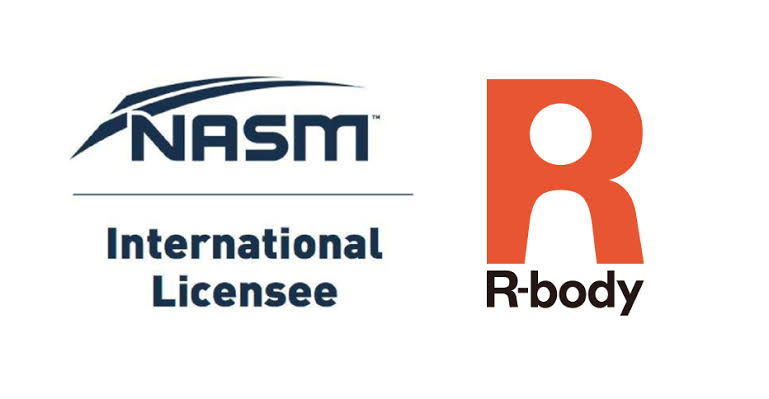 NASMとR-bodyのロゴ(提携関係を示す画像)